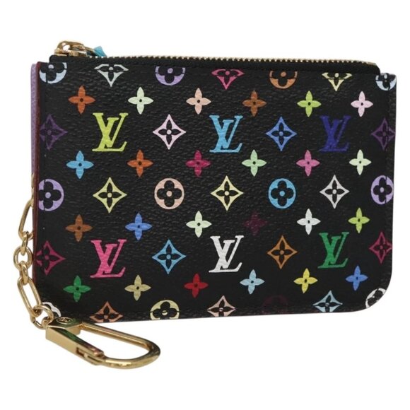 LOUIS VUITTON Monogram Pochette Cles NM Coin Purse Black - Picture 1 of 14
